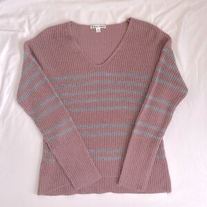 Moral Fiber Striped Pattern Drop Shoulder Sweater